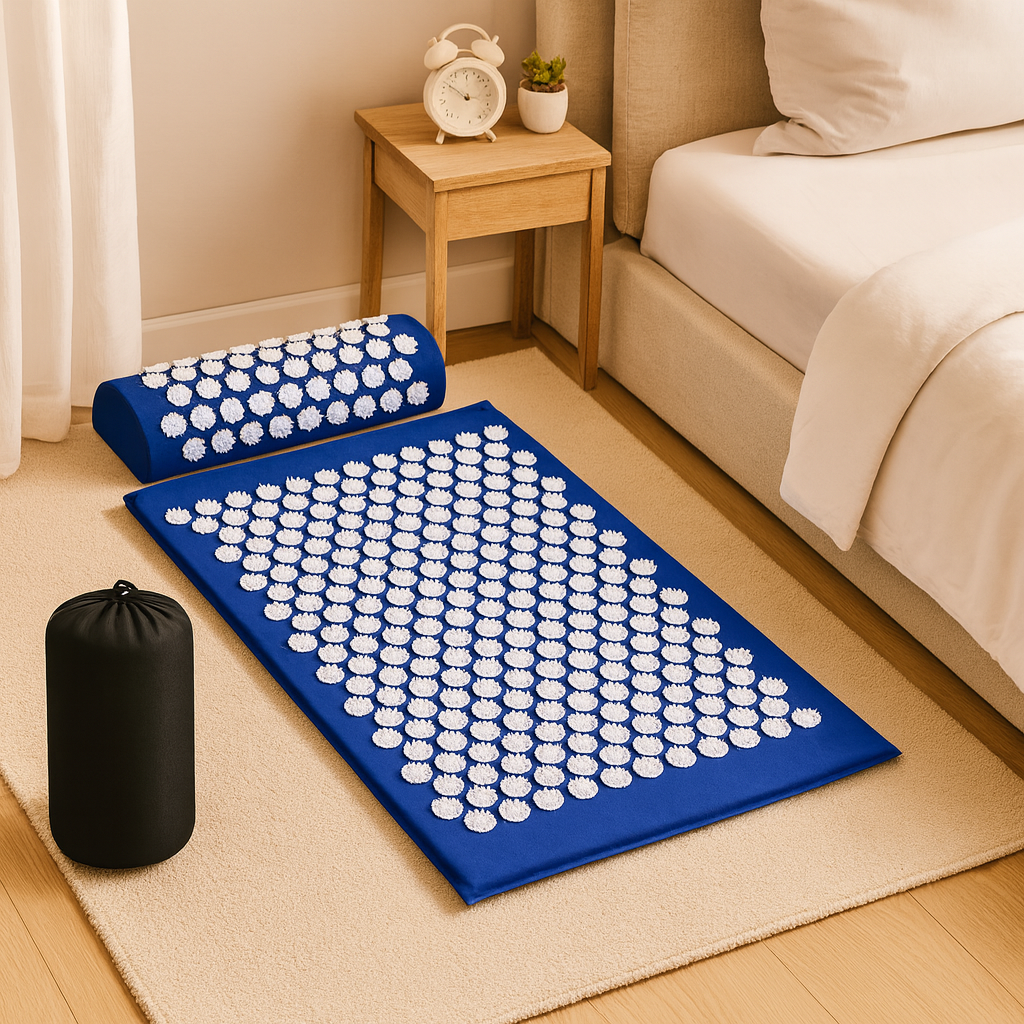 Tapis D'Acupression Premium avec Coussin et sac- Détente à Domicile+PDF Guide offert