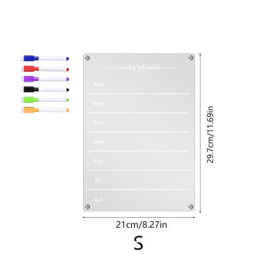 Planning Mural Magnétique Effaçable - Organiseur Familial avec 6 Feutres Colorés - Organisation Simplifiée+PDF Exclusif offert
