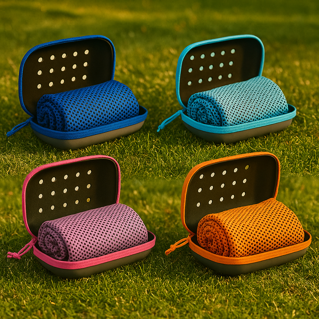 Serviette Refroidissante avec Étui EVA – Absorption & Fraîcheur Pour Sport, Plage et Détente